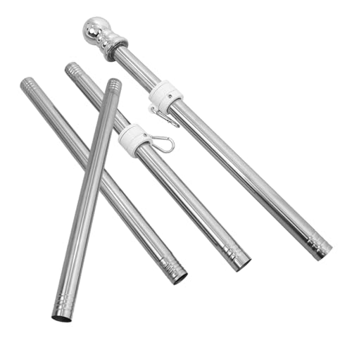 DECOMELODY Edelstahl Fahnenmast Garten Drehbar Stabile Rostfreie Outdoor Flaggenstange Mit Abnehmbaren Segmenten Für Camping Veranstaltungen Wetterfest von DECOMELODY