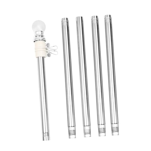 DECOMELODY Edelstahl Fahnenmast Kit Fuß Wandmontage Flaggenstange mit Drehbarem Ring für Außenbereich Outdoor Stabile Fahnenstange ohne Halterung für Gartenflaggen und Saisonfahnen von DECOMELODY