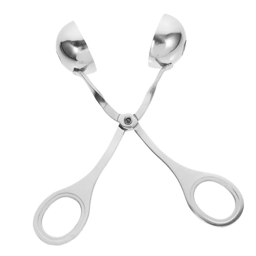 DECOMELODY Edelstahl Fleischbällchenformer Nicht Klebend Fleischballen Clip Küchenwerkzeug für Fischbällchen und Hackfleisch Praktischer DIY Meatball Scoop mit Offenem Design Langlebig und von DECOMELODY