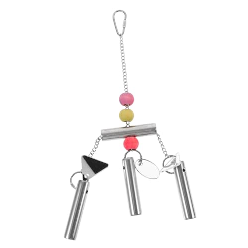 DECOMELODY Edelstahl Glocke Hängend Vogel kauspielzeug für Wellensittiche Nymphensittiche Vogelkäfig mit Bunter Glocke für Papageien und Kleine Vögel Zufällige Farbe Zufällige Farbe von DECOMELODY