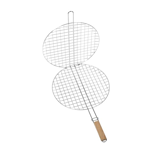 DECOMELODY Edelstahl Grillrost Rund mit Ergonomischem Holzgriff Großer BBQ zum Braten Kühlen und Dämpfen Vielseitiger Outdoor Grillrost für Camping Picknick und Holzkohlegrill DECOMELODY Edelstahl Grillrost Rund mit Ergonomischem Holzgriff Großer BBQ zum Braten Kühlen und Dämpfen Vielseitiger Outdoor Grillrost für Camping Picknick und Holzkohlegrill von DECOMELODY