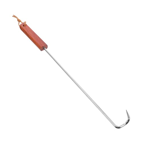 DECOMELODY Edelstahl Grillwender mit Holzgriff Bbq Fleischgabel für müheloses Wenden und Servieren Hitzebeständig Langes Griffdesign für Sicheren Grillgenuss für Gasgrill und Barbecue von DECOMELODY