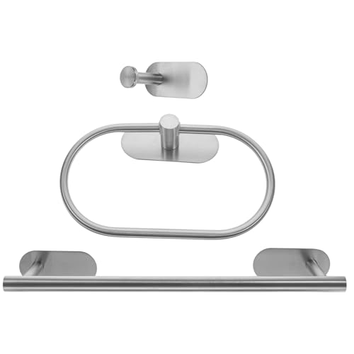 DECOMELODY Edelstahl Handtuchhalter Set Wandmontage ohne Bohren Towel Rod Handtuchring Haken Badetuchhalter für Badezimmer Küche Vielseitig Robust DECOMELODY Edelstahl Handtuchhalter Set Wandmontage ohne Bohren Towel Rod Handtuchring Haken Badetuchhalter für Badezimmer Küche Vielseitig Robust von DECOMELODY