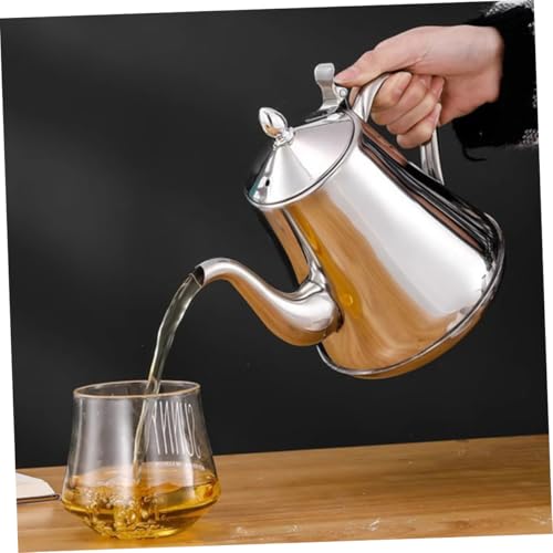 DECOMELODY Edelstahl Kaffeekessel mit Filter Mehrzweck Kaffeekessel mit Langem Auslauf Hitzebeständig Induktionsgeeignet für Büro Camping und Haushaltsgebrauch von DECOMELODY