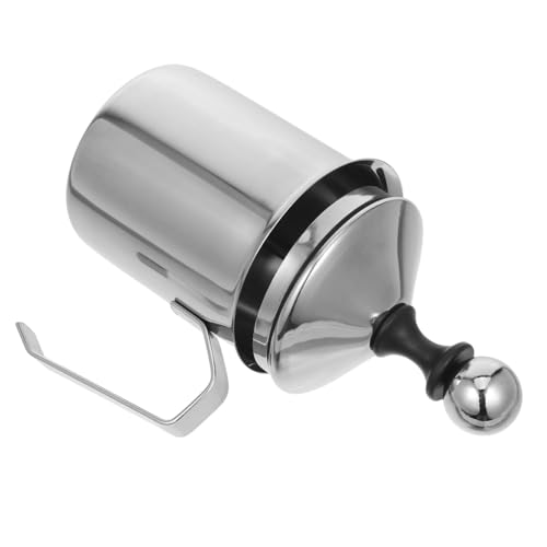 DECOMELODY Edelstahl Milchaufschäumer Manuell Milchkännchen für Cremigen Schaum Kaffee Cappuccino Latte Zubereitung Handbetriebener Frother für Zuhause von DECOMELODY