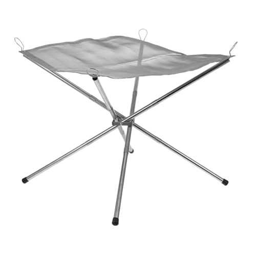 DECOMELODY Edelstahl Outdoor Feuerstelle Faltbar Camping Bonfire Rack Tragbarer Grillstand Robust Leicht für Wandern Grillen und Zelten Mittelgroß von DECOMELODY