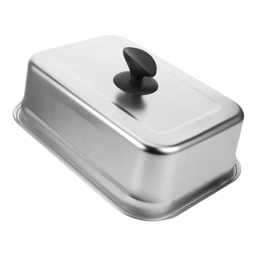 DECOMELODY Edelstahl Rechteckiger BBQ Grill Abdeckhaube Rostfreier Robuster Basting und Dampfdeckel für Grill Teppanyaki Barbecue Maßgeschneidert für Rechteckige Pfannen und Hitzebeständig von DECOMELODY
