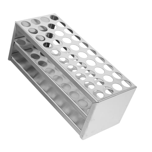 DECOMELODY Edelstahl Testrohrständer Hitzebeständiger Wiederverwendbarer Labor Reagenzglashalter für Röhrchen bis Kompakt Einfach zu Reinigen und Transportieren von DECOMELODY