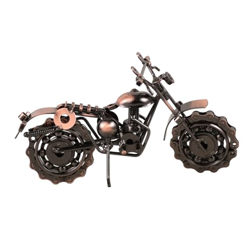 DECOMELODY Eisenkunst Motorrad Modell Vintage Metall Deko Retro Stil Tischdekoration Wohnzimmer Schlafzimmer Geschenk für Motorradliebhaber von DECOMELODY