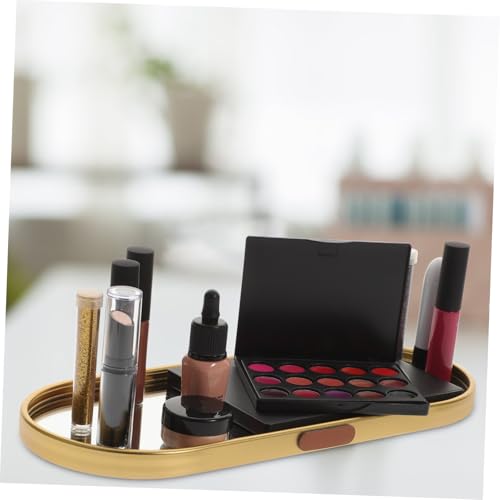 DECOMELODY Elegantes Schmucktablett mit Spiegel effekt Dekoratives Aufbewahrungsfach für Schmuck und Kosmetik Großes Goldfarbenes Ablagetablett für Wohnzimmer Schmuckladen und Schminktisch DECOMELODY Elegantes Schmucktablett mit Spiegel effekt Dekoratives Aufbewahrungsfach für Schmuck und Kosmetik Großes Goldfarbenes Ablagetablett für Wohnzimmer Schmuckladen und Schminktisch von DECOMELODY