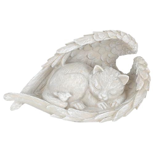 DECOMELODY Englische Katze Gedenkstein Resin Tiergrabstein Wetterfest Für Garten und Zuhause Trauergeschenk für Verstorbene Katzen Liebhaber von DECOMELODY