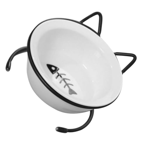 DECOMELODY Erhöhte Keramik Katzennapf mit Nackenschutz Stabiler Napf aus Keramik und Kippsicherer Katzen Futternapf für Täglichen Gebrauch Leicht zu Reinigen von DECOMELODY