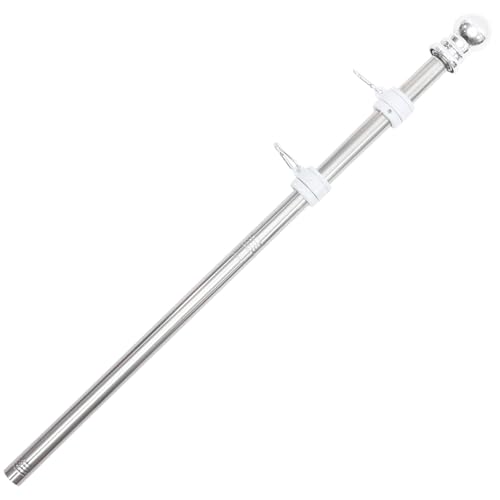 DECOMELODY Fahnenmast Teilig Wind Drehbar mit Lagerring Wetterfest für Gartendeko Flaggenhalter Outdoor Flag Pole Set von DECOMELODY