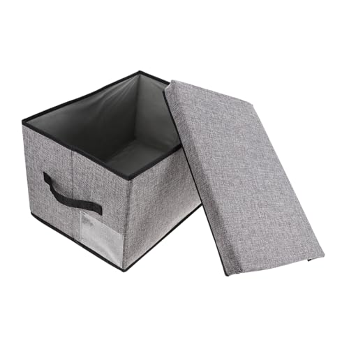 DECOMELODY Faltbare Aufbewahrungsbox aus Waschbarem Baumwoll leinenstoff mit Deckel Große Spielzeugkiste und Kleidung Organizer Praktische Aufbewahrungsbehälter für Schlafzimmer und von DECOMELODY