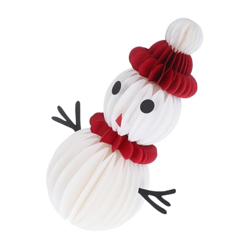 DECOMELODY Faltbarer Weihnachts-schneemann Honeycomb Tischdekoration Wiederverwendbarer Papier-schneemann als Festliches Weihnachts-Ornament für Esstisch und Party Kleine Winterliche von DECOMELODY
