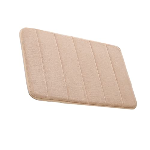 DECOMELODY Fleece Fußmatte mit Memory Schaum rutschfeste Badezimmermatte Khaki Maschinenwaschbar für Bad Schlafzimmer und Wohnzimmer von DECOMELODY