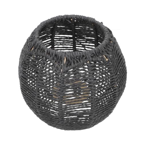 DECOMELODY Geflochtener Lampenschirm Hanglampenschirme Korblampe Lampen Wohnzimmer Lampenschirme für Deckenleuchten alte Lampe Kronleuchterlampenschirme Retro-Lampe Papierseil Schwarz DECOMELODY Geflochtener Lampenschirm Hanglampenschirme Korblampe Lampen Wohnzimmer Lampenschirme für Deckenleuchten alte Lampe Kronleuchterlampenschirme Retro-Lampe Papierseil Schwarz von DECOMELODY
