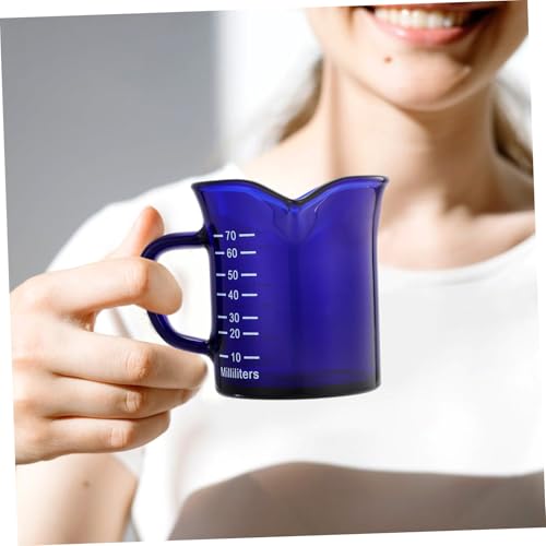 DECOMELODY Glas Kaffeemaßbecher mit Henkel Transparentes Trinkglas für Zuhause Kleine Ausgießer Praktische Milchmessbecher Multifunktionaler Glasbecher für Kaffee und Getränke von DECOMELODY