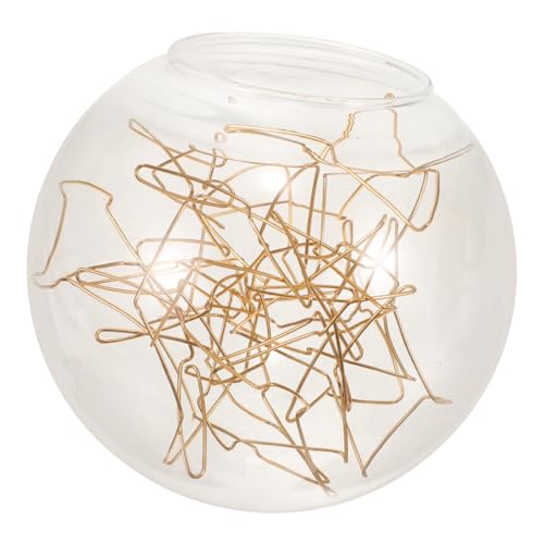 DECOMELODY Glas Lampenschirm Kugel mit Gold silber Drahtstruktur Transparenter Lampenschirm für Pendelleuchte Dekorative Deckenleuchte Ersatzabdeckung Ømm Öffnung Elegante Lampenhaube von DECOMELODY