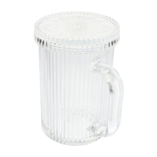 DECOMELODY Glasbecher mit Deckel Transparenter Mehrwegbecher aus Hochwertigem Glas Stabil und Langlebig Geeignet für Bier Tee Kaffee und Kalte Getränke Rutschfest und Handfreundlich von DECOMELODY