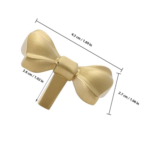 DECOMELODY Goldene Messing schrankgriffe Schubladengriffe mit Schleifen design Robuste Kommodenknöpfe für Kinderzimmer Moderne Möbelbeschläge für Schränke und Kommoden Einfach zu Montieren von DECOMELODY