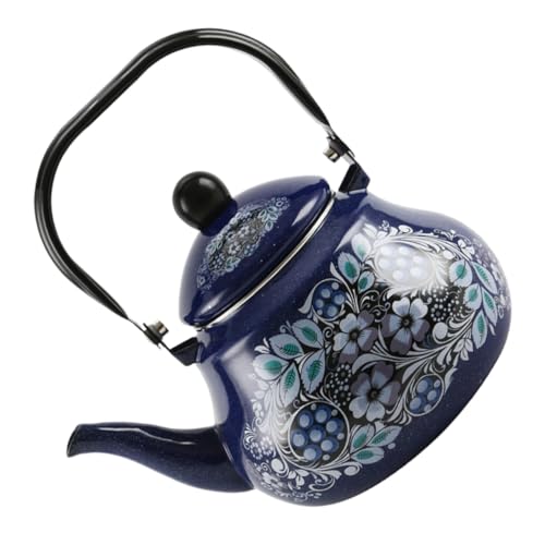 DECOMELODY Großvolumiger Emaillierter Camping Teekessel Vintage Wasserkocher für Gasherd und Induktionsherd Wasserkessel für Tee Stabiles Design mit Farbigem Pfauenmotiv DECOMELODY Großvolumiger Emaillierter Camping Teekessel Vintage Wasserkocher für Gasherd und Induktionsherd Wasserkessel für Tee Stabiles Design mit Farbigem Pfauenmotiv von DECOMELODY