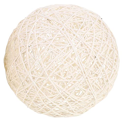 DECOMELODY Hängelampe mit Gewebtem Lampenschirm im Rustikalen Stil Weißer Rattan Lampenschirm für Pendelleuchten und Tischlampen Einfache Installation Langlebig und für Zuhause von DECOMELODY
