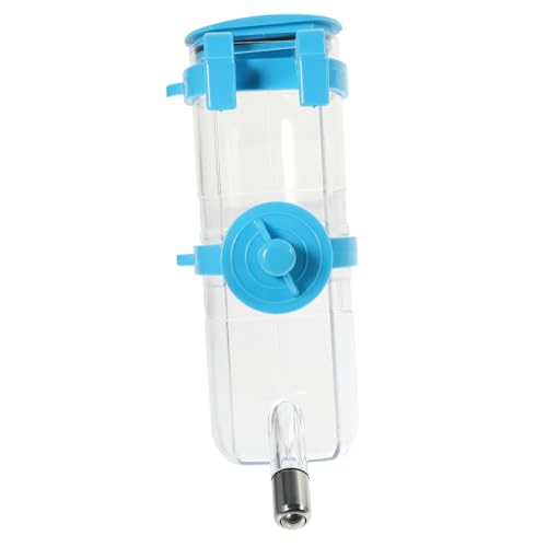 DECOMELODY Hängende Haustier Wasserflasche mit Edelstahl Auslauf Auslaufsicherer Trinkspender für Hunde Katzen und Hamster Praktisch für Käfige und Unterwegs Hält Fell Trocken und Wasser von DECOMELODY