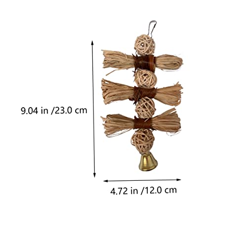 DECOMELODY Hängendes Kauspielzeug für Papageien aus Langlebigem Rattanball mit Glocke Leichtes Sicheres Beißen für Vogelkäfig Fördert Natürliche Beschäftigung DECOMELODY Hängendes Kauspielzeug für Papageien aus Langlebigem Rattanball mit Glocke Leichtes Sicheres Beißen für Vogelkäfig Fördert Natürliche Beschäftigung von DECOMELODY