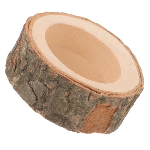 DECOMELODY Hamster Holznapf Kleintier Futterschale aus Natürlichem Holz für Hamster Meerschweinchen Chinchilla Wassernapf Kleine Tiere Robust und Leicht zu Reinigen von DECOMELODY