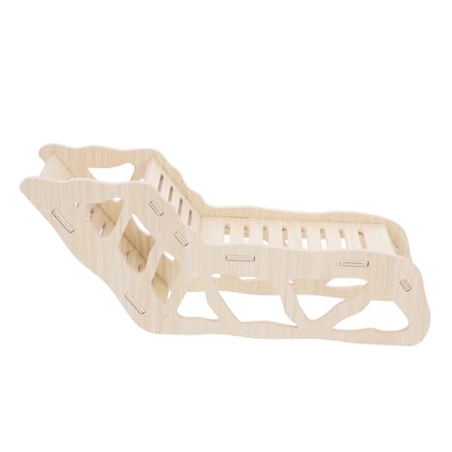 DECOMELODY Hamster Kletterleiter aus Holz mit Versteck für Kleine Haustiere Wie Hamster Eichhörnchen Geruchs Bissresistent Robustes Nagerhaus zum Kauen und Schlafen von DECOMELODY