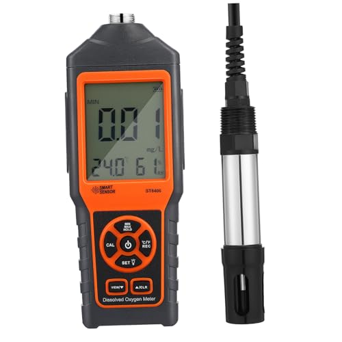 DECOMELODY Handheld Sauerstoffmessgerät für Teich und Aquarium Hochpräziser Tragbarer Gelöster Sauerstoff Tester mit LCD Display Leichtes Aquakultur Wassertestgerät für Genaue Do Messung von DECOMELODY