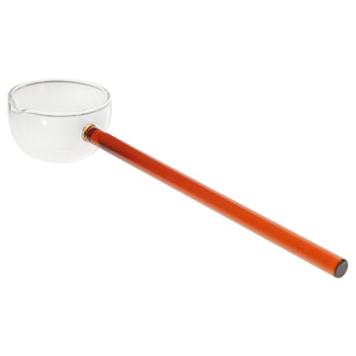 DECOMELODY Hitzebeständiger Langer Glaslöffel mit Glattem Griff als Rührlöffel Dessertlöffel und Eiscremelöffel für Kaffee Cocktails und Tee Transparent und Einfach zu Reinigen von DECOMELODY
