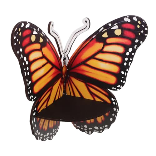 DECOMELODY Holz eckregal Schmetterling Wandhalterung Kristall Display Regal Schwimmendes Dekorelement für Zimmer Schmuck und Kerzenhalter von DECOMELODY