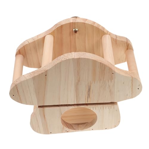 DECOMELODY Holzheu Raufe Kaninchenfutterhalter Langlebig Sicher mit Zaun Design für Langsames Fressen Einfache Installation Hygienisch für Kaninchen Meerschweinchen und Kleine Nagetiere von DECOMELODY