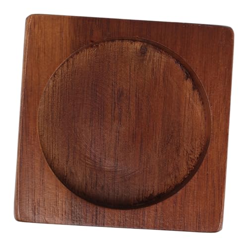 DECOMELODY Holztablett für Salz Pfefferstreuer Rutschfeste Gewürzhalter basis aus Robustem Holz Quadratischer Untersetzer für Küchenablage Minimalistisches Gewürzaufbewahrungs tablett von DECOMELODY