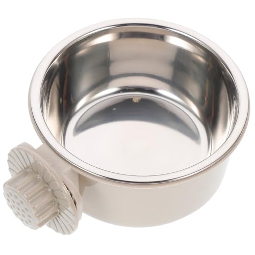 DECOMELODY Hundenapf Mittelgroß Hitzebeständig Doppelwandig mit Herausnehmbarem Einsatz Tragbarer Haustier Futter und Wassernapf zum Befestigen Am Käfig Leichter Pflegeleichter Napf für von DECOMELODY