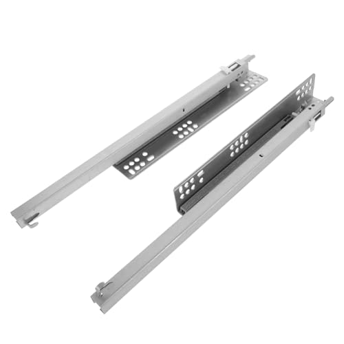 DECOMELODY Hydraulische Dämpfer Schubladenschienen Teilig Geräuschloser Vollauszug Stabile und Langlebige Schienensysteme zum Nachrüsten für Kommoden von DECOMELODY