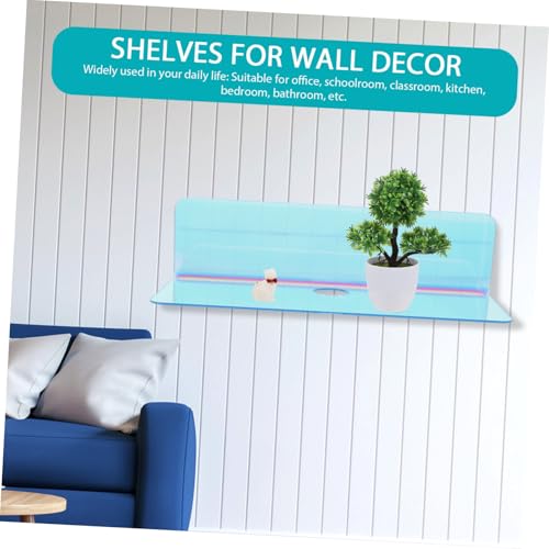 DECOMELODY Irideszierendes Acryl Wandregal Schwebendes Aufbewahrungsregal Platzsparendes Wanddisplay für Bad Wohnzimmer Büro Vielseitiges Hängeregal Robust und Leicht von DECOMELODY