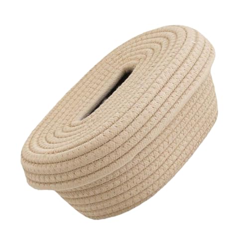 DECOMELODY Japanischer Stil Baumwollseil Geflochtene Taschentuchbox Wiederverwendbarer Tissue Holder Kompakte Aufbewahrungsbox für Auto und Schreibtisch Praktische Tücherbox Handgefertigtes von DECOMELODY