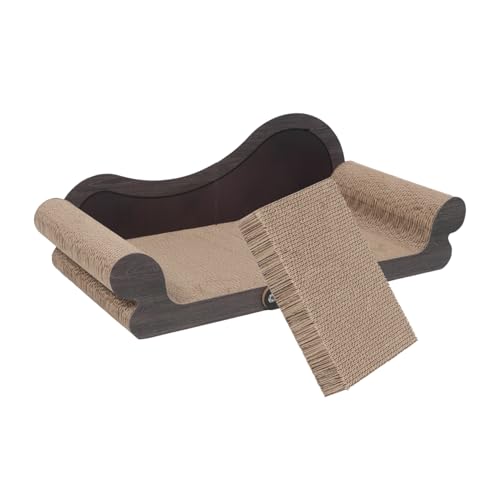 DECOMELODY Katzenkratzbrett Sofa Katzenzubehör Katzenhaus Kratzbrett Sofaform Katzenkratzbrett Haushaltskratzpad Wiederverwendbarer Katzenkratzbaum Autokratzbaum Wellpappe von DECOMELODY
