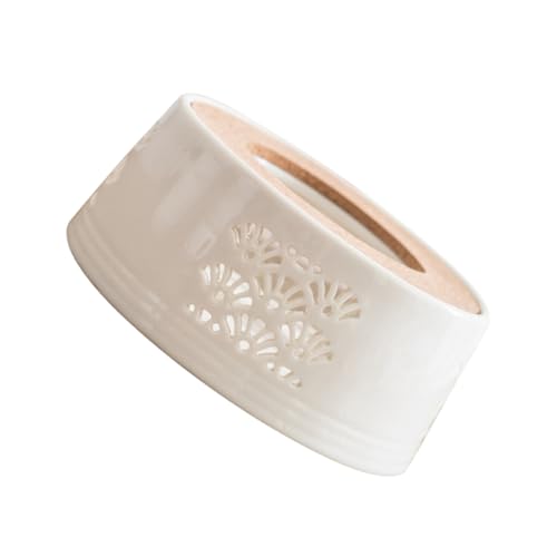 DECOMELODY Keramik Hohl Teewärmer Stövchen Rund Teewärmer Wärmer für Zuhause Tee Milch Wärmeerhaltung Design für Teeliebhaber von DECOMELODY