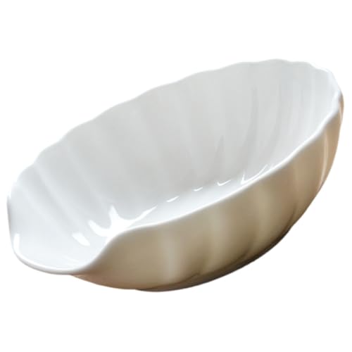 DECOMELODY Keramik Obstschale Muschelform Porzellan Schale Vielseitig für Salat Snacks Dessert Fein Poliert Praktisch Leicht für Küche Wohnzimmer von DECOMELODY