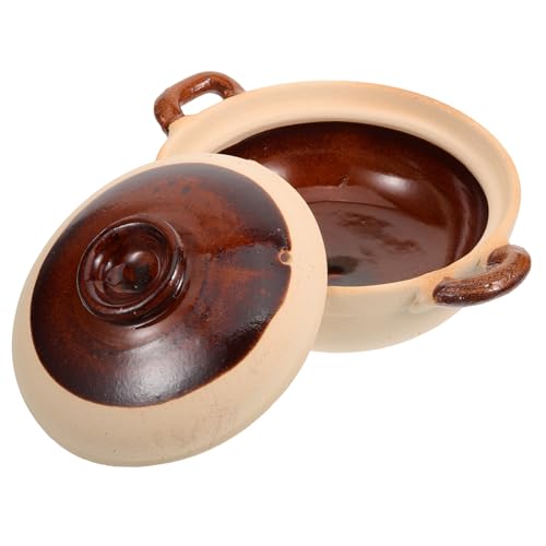 DECOMELODY Keramik Schmortopf Hitzebeständig mit Zwei Griffen Traditioneller Tontopf für Zuhause zum Schmoren Garen und Servieren von Suppen und Eintöpfen für Person DECOMELODY Keramik Schmortopf Hitzebeständig mit Zwei Griffen Traditioneller Tontopf für Zuhause zum Schmoren Garen und Servieren von Suppen und Eintöpfen für Person von DECOMELODY