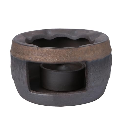 DECOMELODY Keramik Teewärmer Stövchen Handgefertigt Retro Design mit Kerzenhalter Wärmestation für Tee Aromaverstärker Robust und Praktisch für Teeliebhaber von DECOMELODY