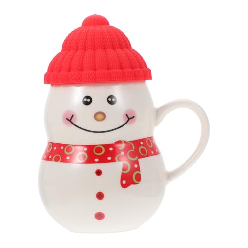 DECOMELODY Keramik Weihnachtstasse Schneemann Design Weihnachtsbecher mit Deckel Cartoon Kaffeetasse für Büro Zuhause Festliche Milch und Saftbecher DECOMELODY Keramik Weihnachtstasse Schneemann Design Weihnachtsbecher mit Deckel Cartoon Kaffeetasse für Büro Zuhause Festliche Milch und Saftbecher von DECOMELODY