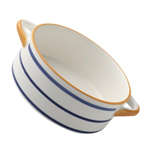 DECOMELODY Keramikschale mit Zwei Griffen Glatte Oberfläche Vielseitig für Obst Salat Suppe Leicht zu Reinigen Stilvolles Geschirr für Zuhause und Tischdekoration DECOMELODY Keramikschale mit Zwei Griffen Glatte Oberfläche Vielseitig für Obst Salat Suppe Leicht zu Reinigen Stilvolles Geschirr für Zuhause und Tischdekoration von DECOMELODY