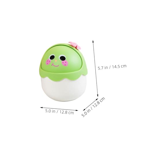 DECOMELODY Kleiner Desktop Mülleimer aus Robustem PP mit Flip Deckel Niedlicher Cartoon Tischabfalleimer für Papier Kosmetik und Müll Vielseitig für Büro Schlafzimmer und Bad Geeignet von DECOMELODY