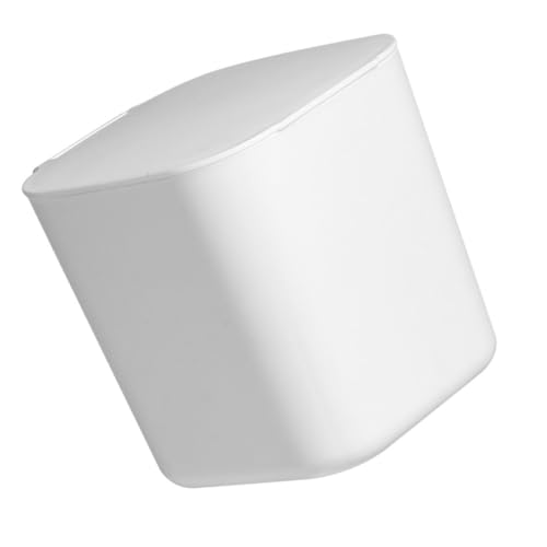 DECOMELODY Kleiner Desktop Mülleimer mit Deckel Weißer Tragbarer Aufbewahrungseimer Multifunktionaler Tischabfalleimer für Büro und Zuhause Kompakter Schreibtisch Organizer mit Großem von DECOMELODY