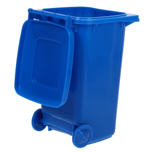 DECOMELODY Kleiner Desktop mülleimer aus Langlebigem PP mit Deckel Geruchsneutral Kompakt für Büro und Zuhause Multifunktionaler Abfallbehälter und Stifthalter in Blau Platzsparend und von DECOMELODY